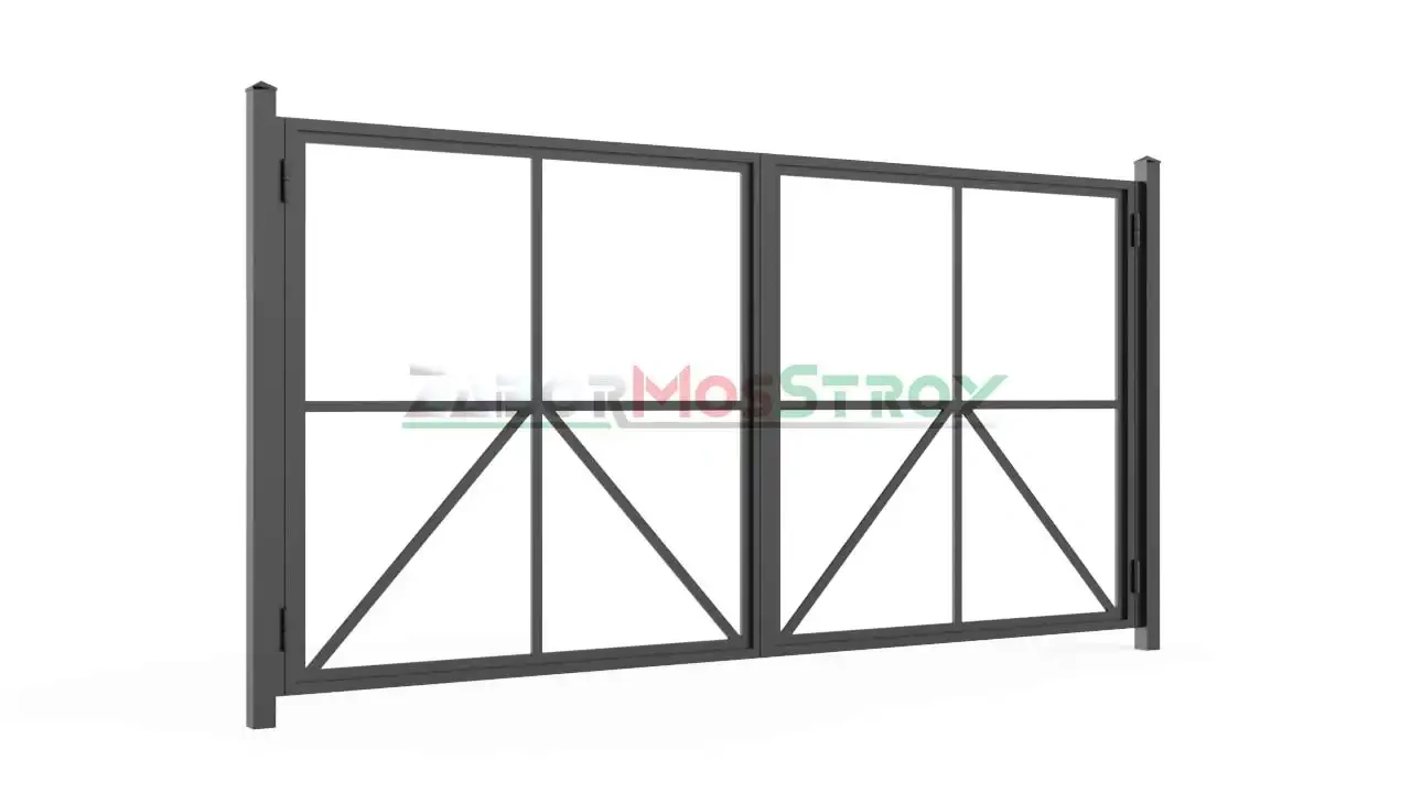 Распашные ворота - каркас zs-krv-0008